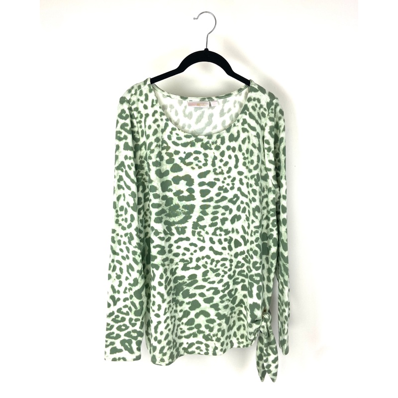 Green Cheetah Print Tie Top – Size 6-8 and Size 10-12 Small (Size 6-8)