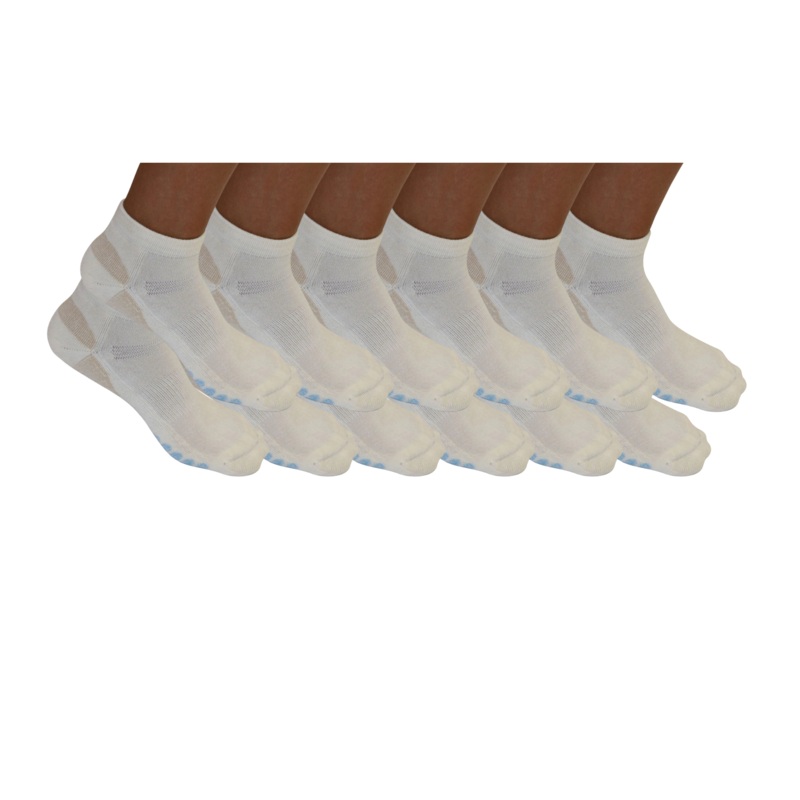High Performance Anklet Bamboo Viscose Socks Unisex White Color – 12-pack Small