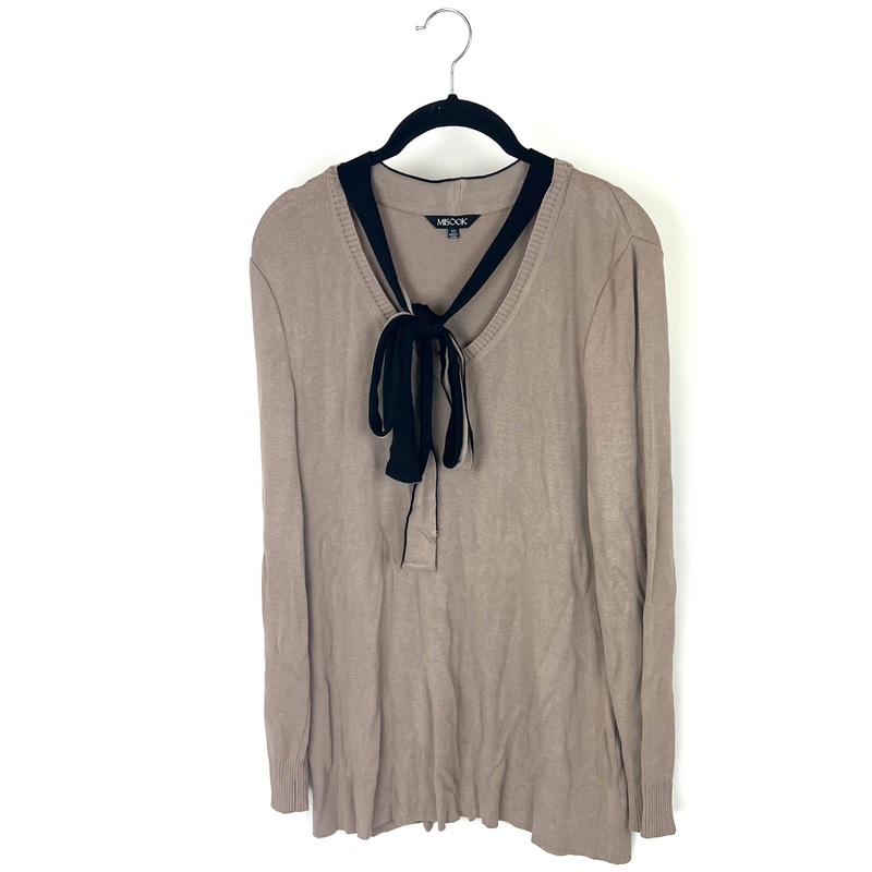 Sand Metallic Bow Tunic Sweater – Size 2/4