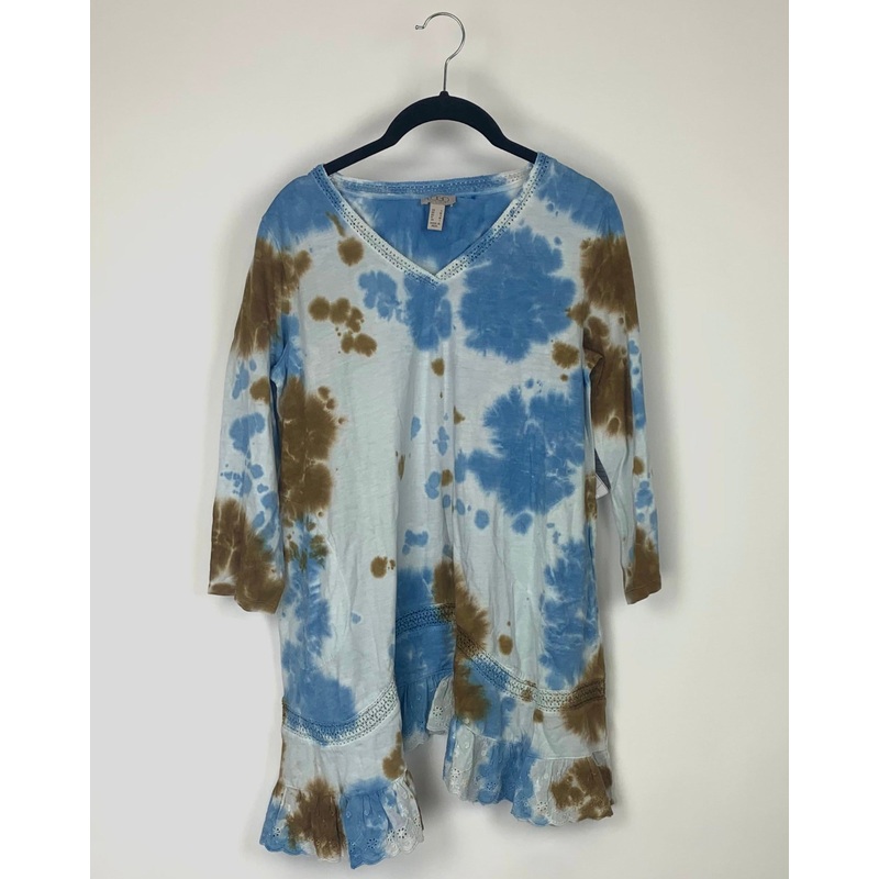 Blue and Brown Tie Dye Top – Small