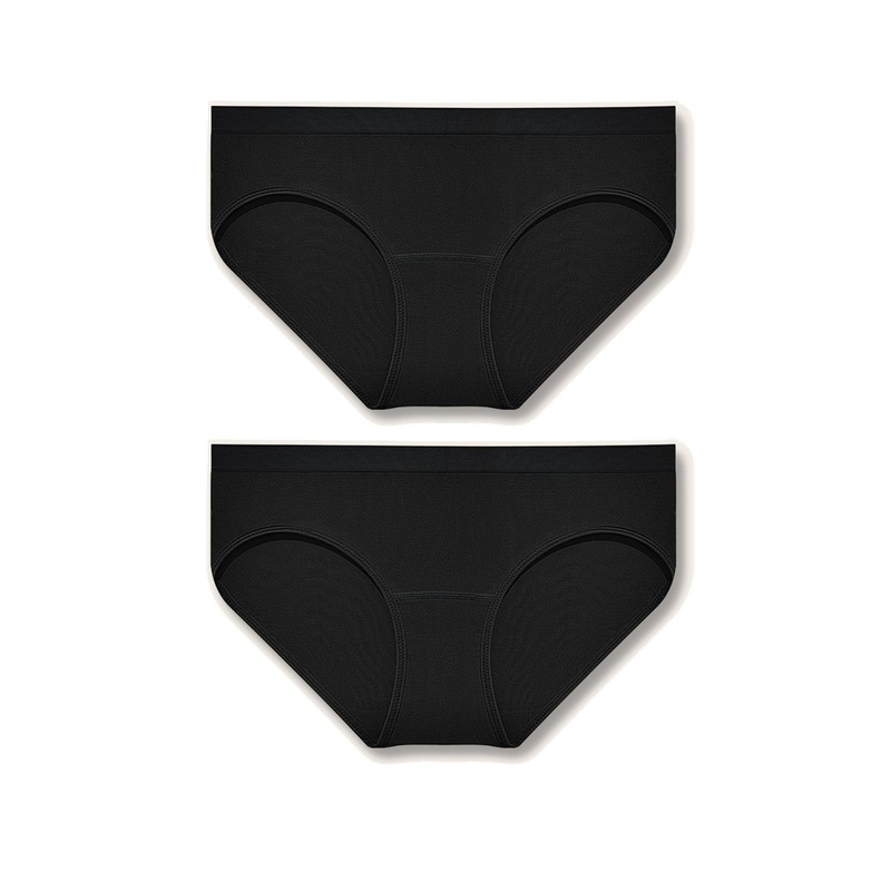 Seamless Panties Stretch Soft Underwear 2PCS Black S/M
