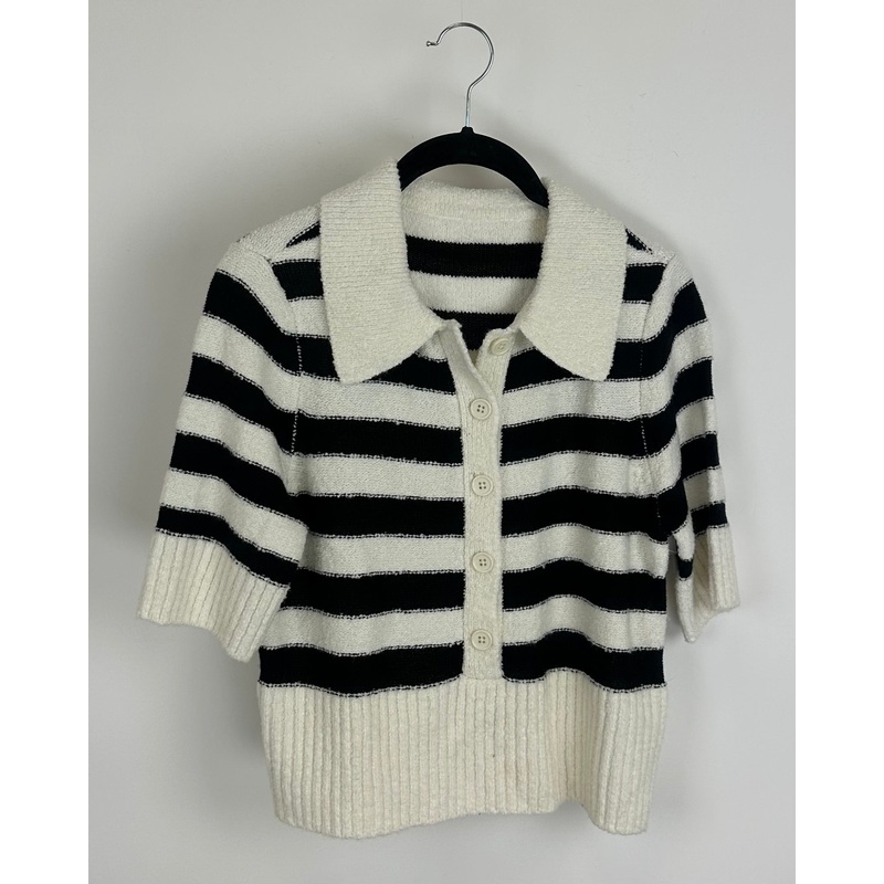 Striped Short Sleeve Sweater – Size 2/4