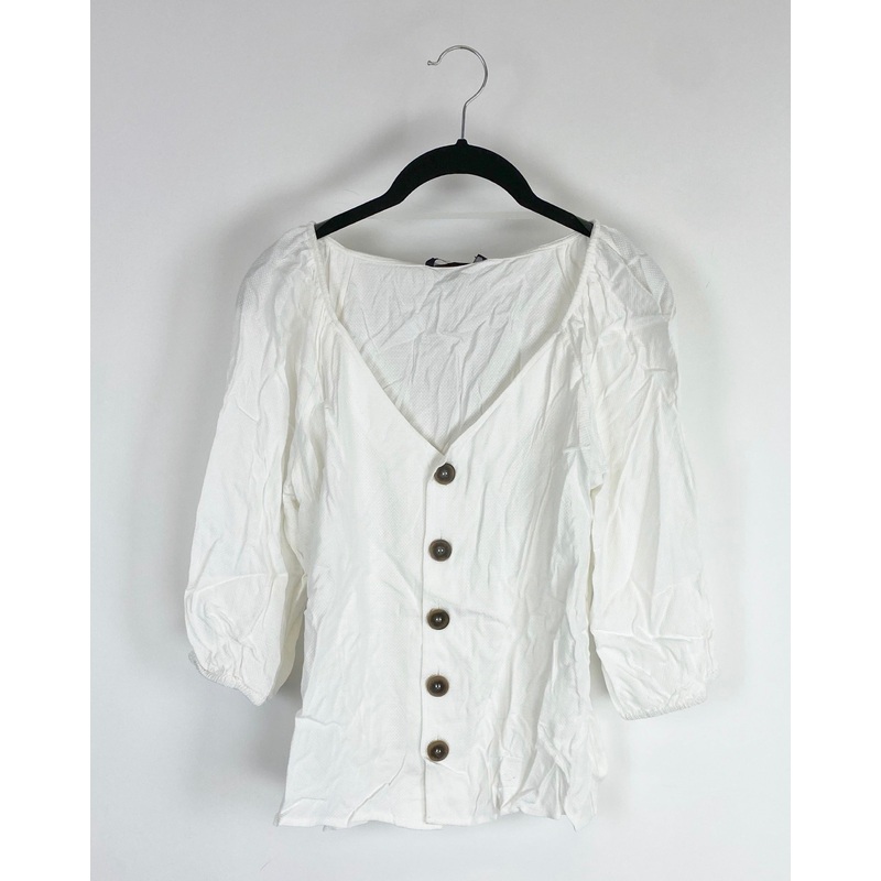 White Button up Top – Extra Small