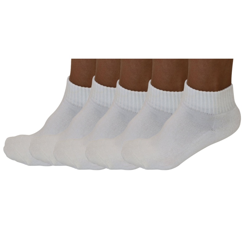 1/4 Crew Bamboo Viscose Socks Unisex Natural Color – 5-Pack Small