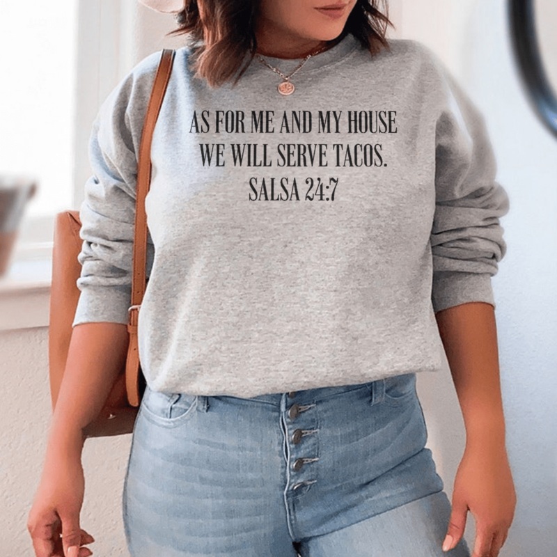 As For Me And My House We Will Serve Tacos Tee Black S