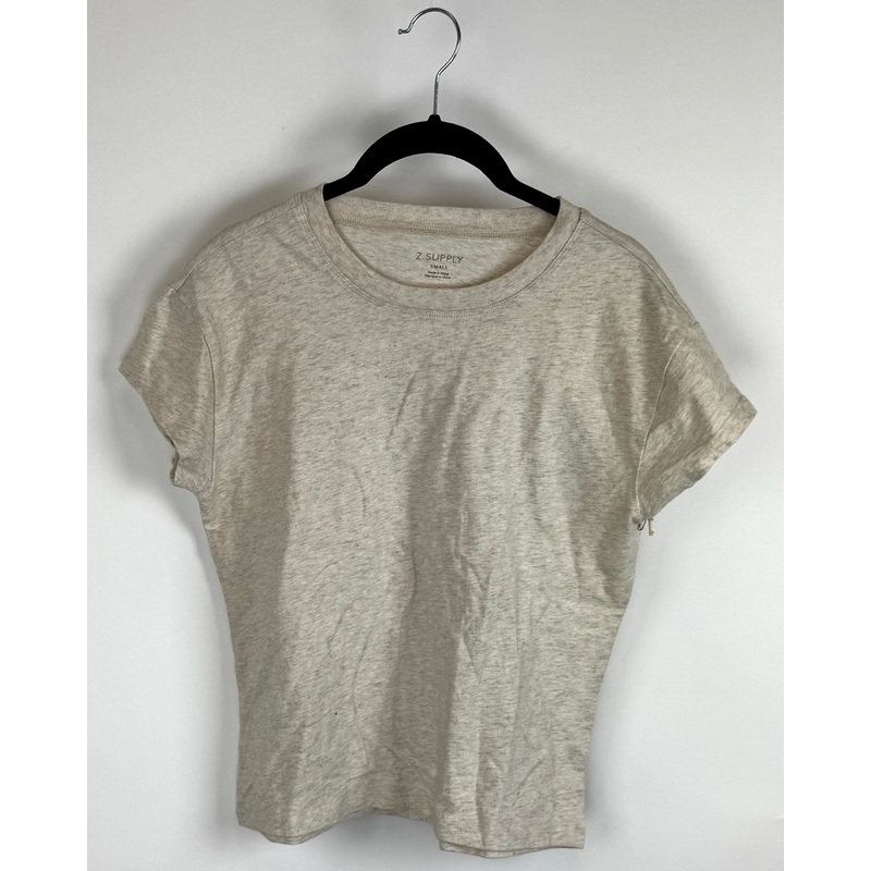 Beige Crewneck T-Shirt- Small