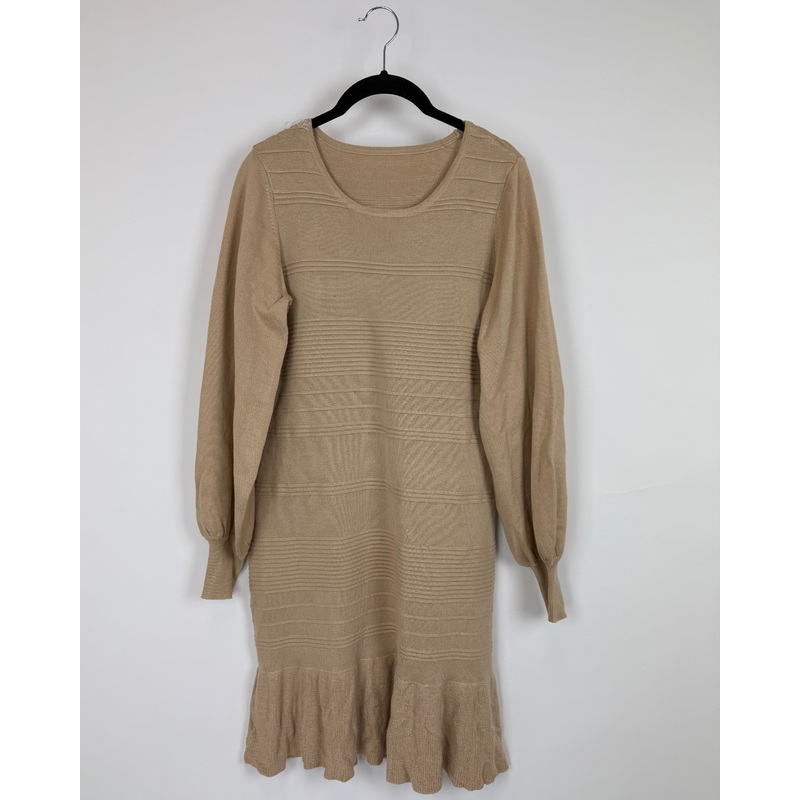 Beige Long Sleeve Dress – Size 6/8