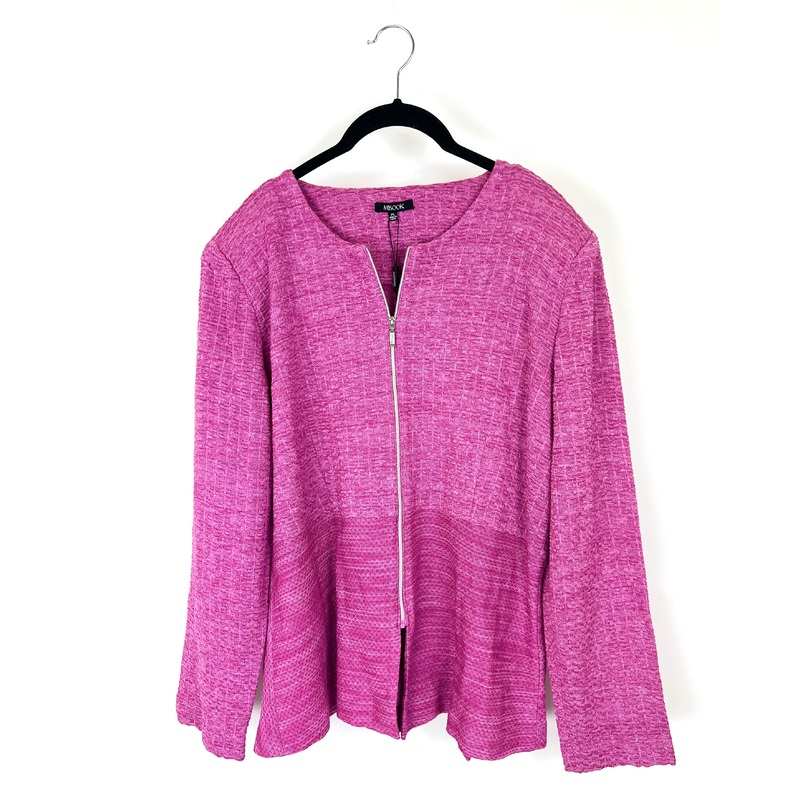 Magenta Pink Zipper Sweater – Size 14/16 Petite