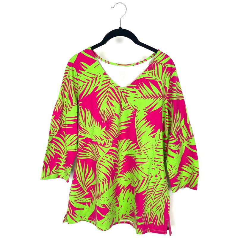Tropical Green And Pink Long Sleeve Shirt – Small/Medium Small
