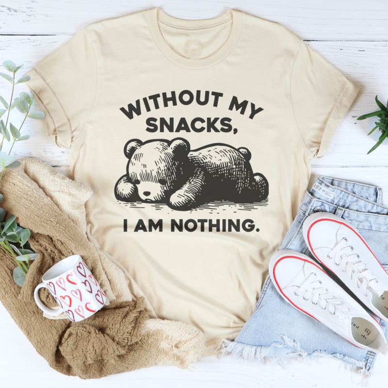 Without My Snacks I Am Nothing Tee Black Heather S