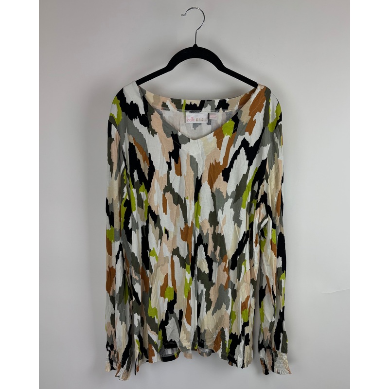Abstract Print Long Sleeve Shirt – Size 14/16