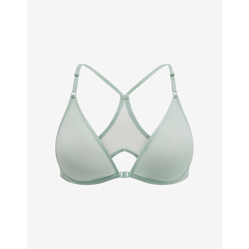 Bare Mesh Front Close Racerback Bra daydream 30B