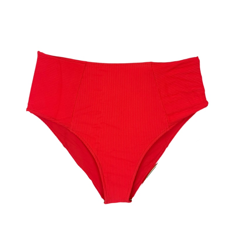 Neon Coral High Waist Moderate Coverage Bikini Bottom –  XS, S, XXL, XXXL Extra Small (Size 0/2)