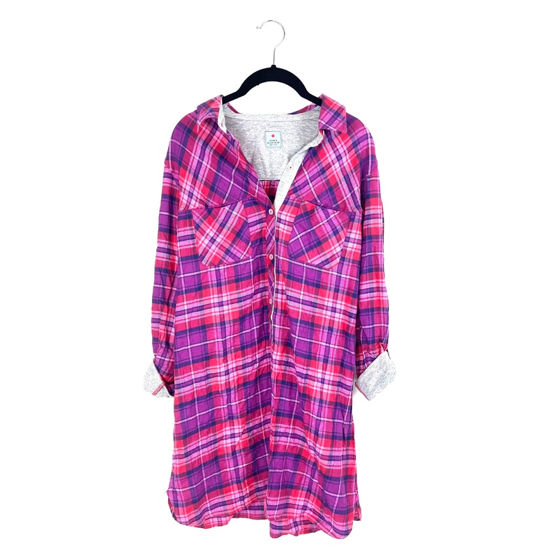 Purple And Red Plaid Nightgown – Small