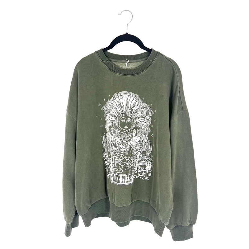 “Take It Easy” Dark Green Crewneck Sweatshirt – Size 4/6