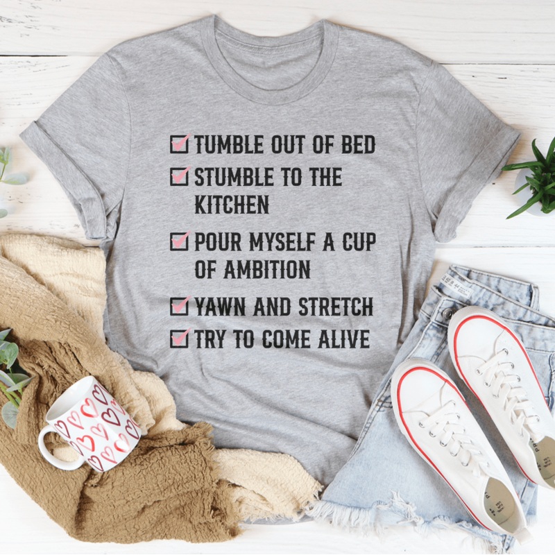 Tumble Out Of Bed Tee Black Heather S