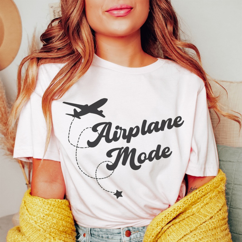 Airplane Mode Tee Pink S