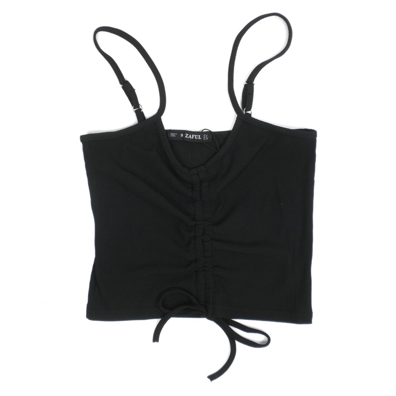 Black Ruched Tank Top – Small