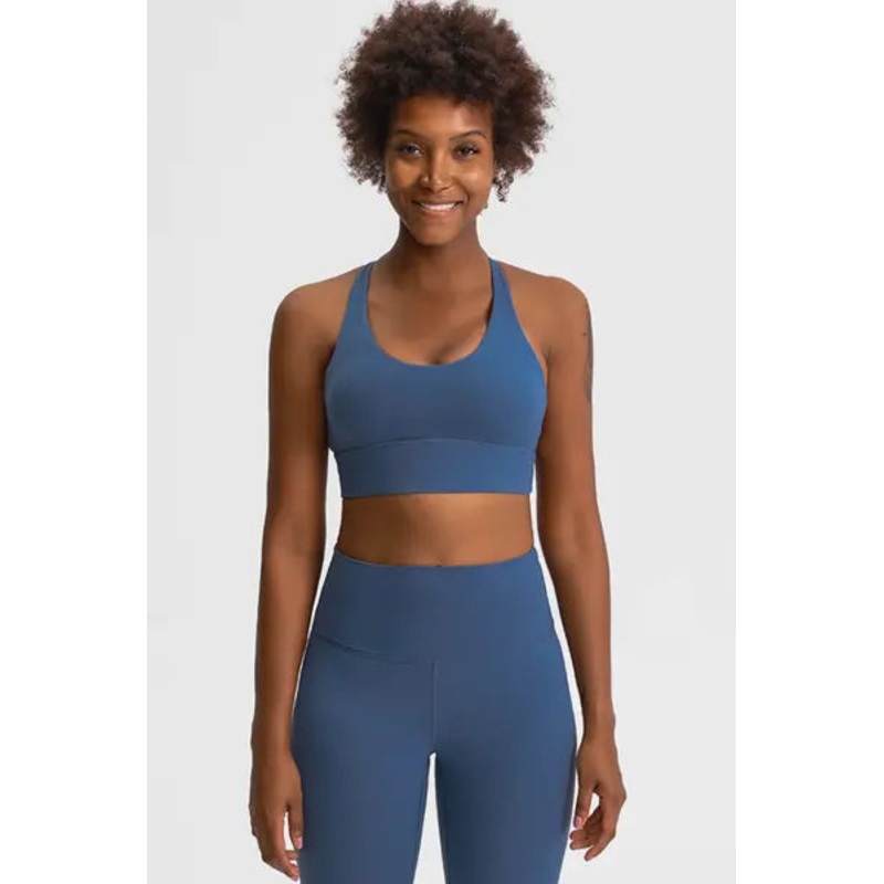 Millennia Eight Strap Sports Bra Blue 4