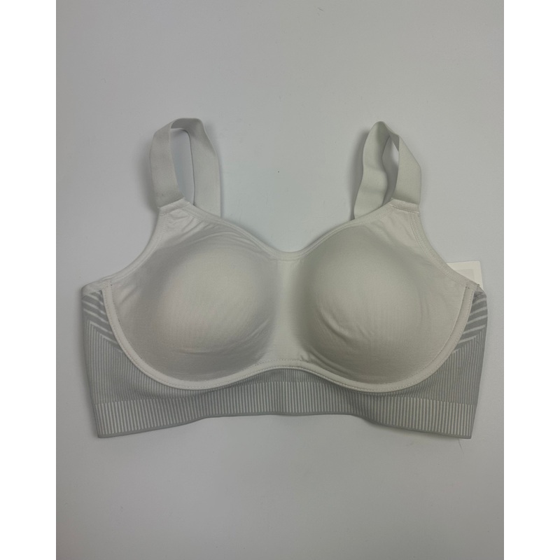 White & Grey Stripe Detailing Sports Bra – 34D