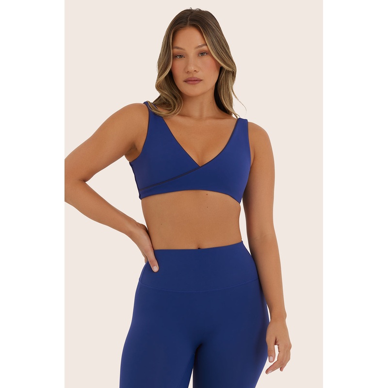 AIRLUXE BREATHE CONTRAST WRAP BRA – AQUA Aqua XS