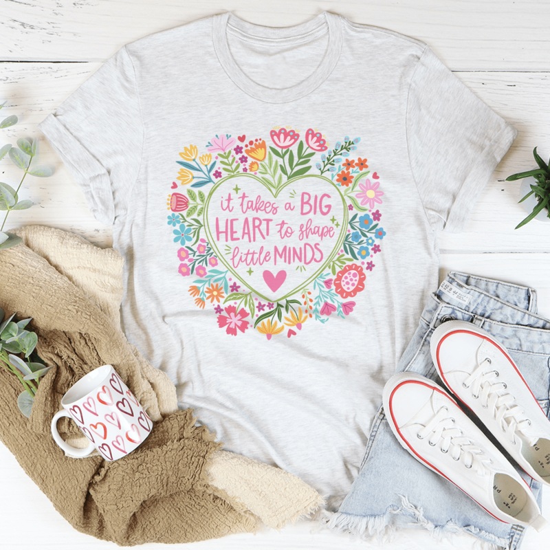 Big Heart To Shape Little Minds Tee Black Heather S