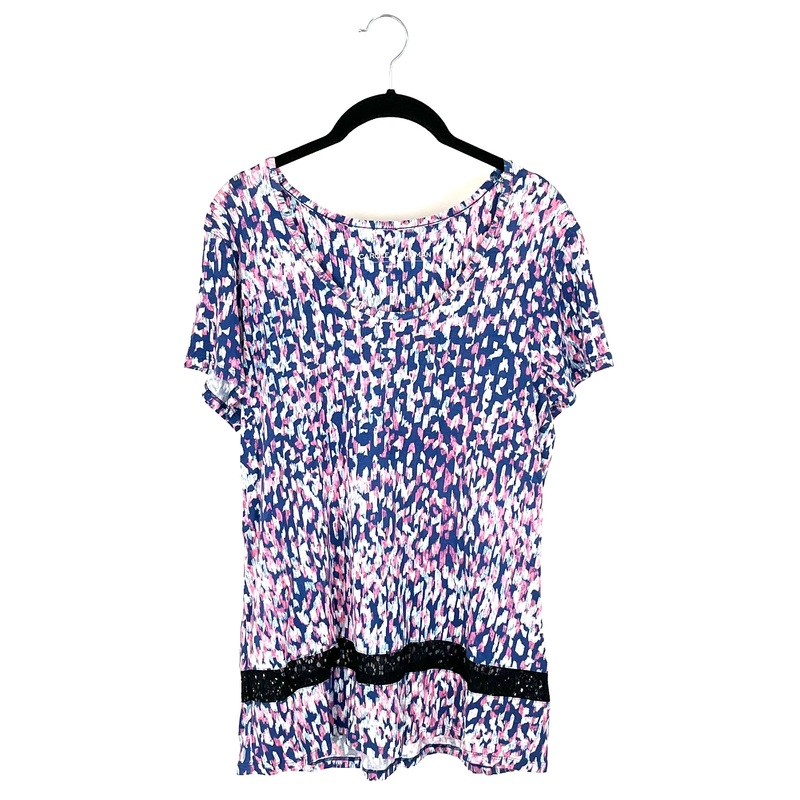 Blue Pink and White Printed Pajama Set – Small
