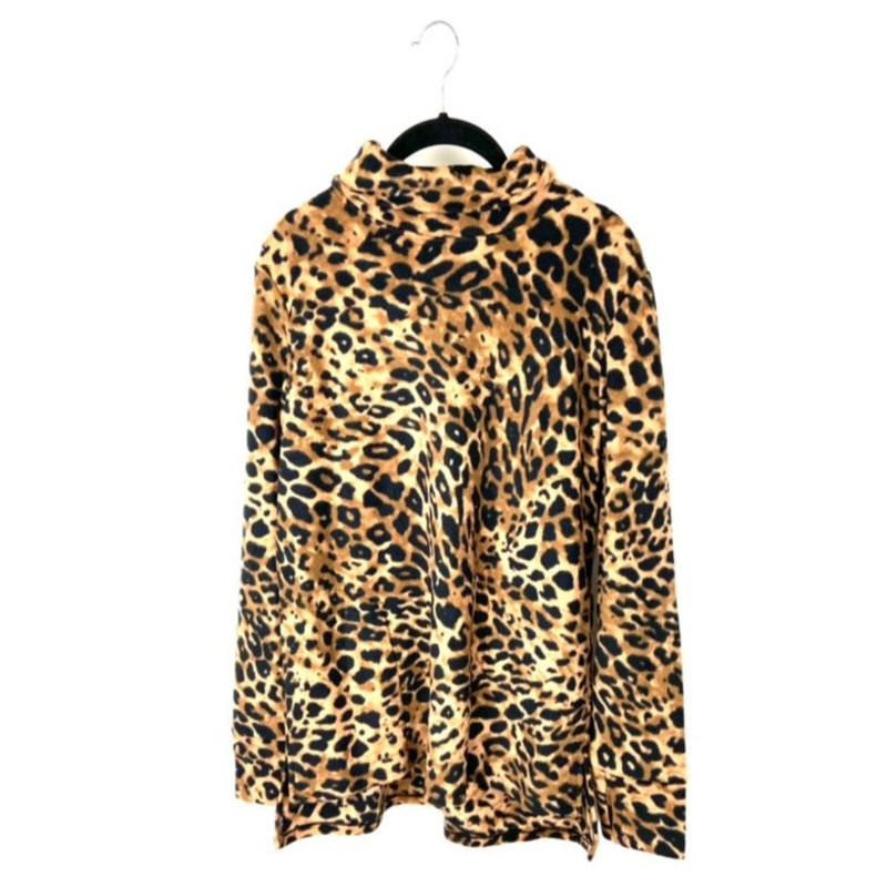Fleece Cheetah Print Turtleneck – Size 6/8