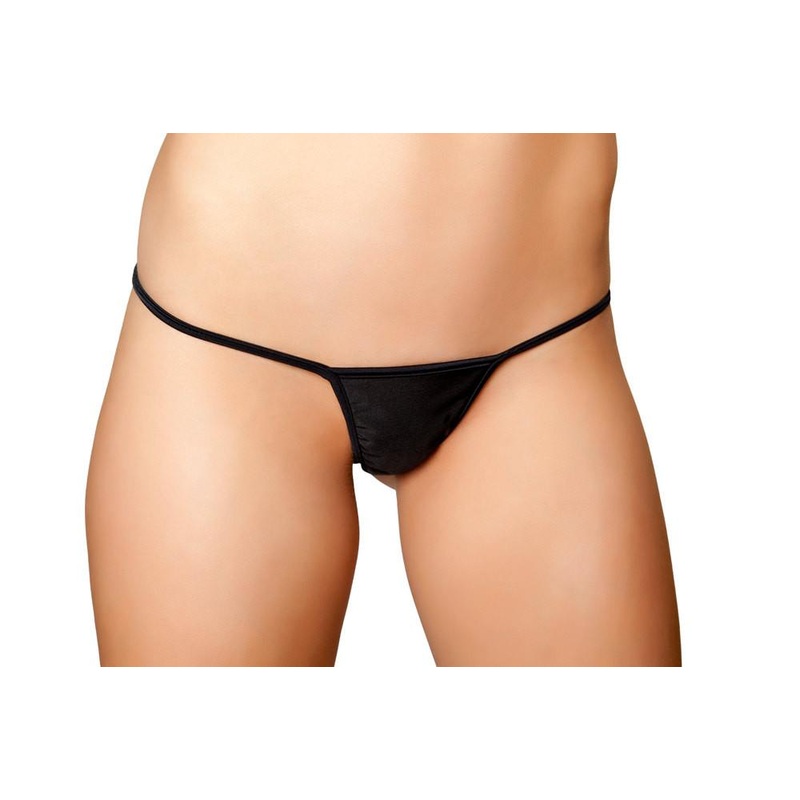 Low Rise String Back Bottom Black O/S