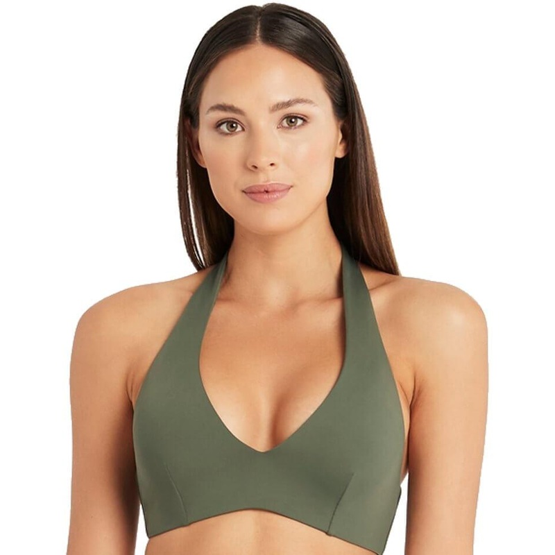 Sea Level Eco Essentials D-DD Cup Halter Bikini Top – Khaki 4