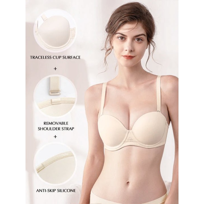 Strapless Multi-way Contour Underwire Bra Beige 32A/70A