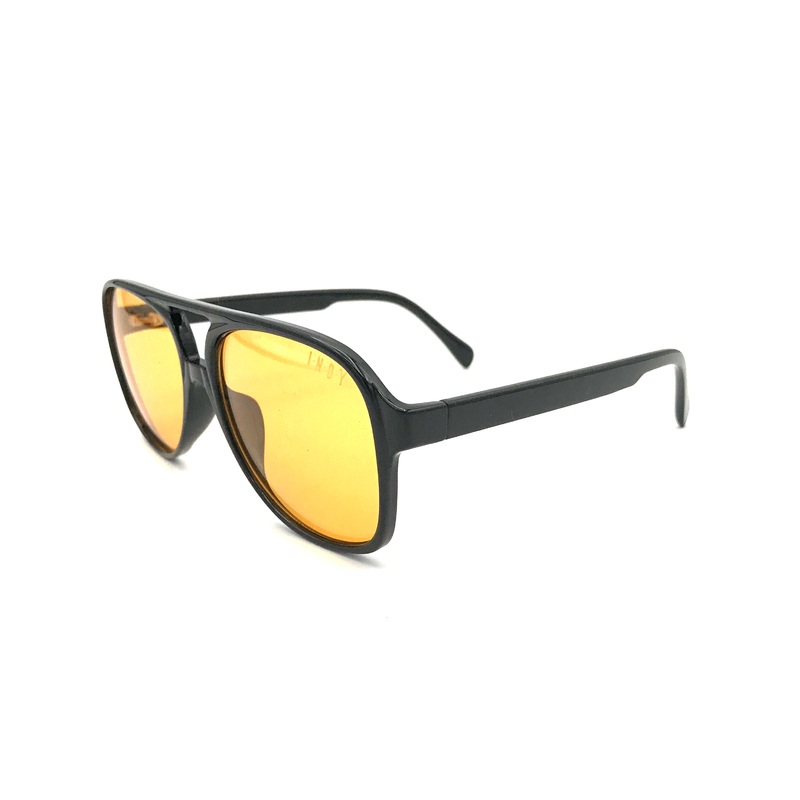 Amber and Black Aviator Sunglasses