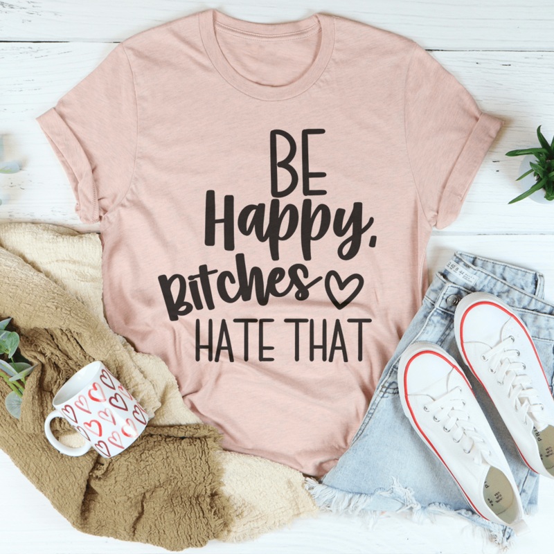 Be Happy Tee Heather Prism Peach S