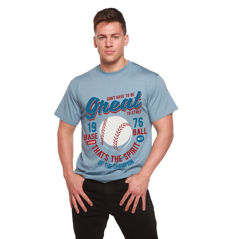 Great Baseball Men’s Bamboo Viscose/Organic Cotton Short Sleeve Graphic T-Shirt Medium Black