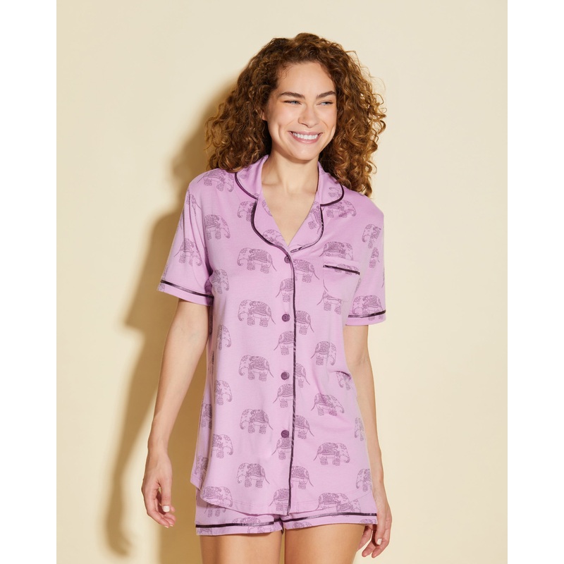 Pigiama Con Top A Maniche Corte E Boxer Neela Flower Elephant XS