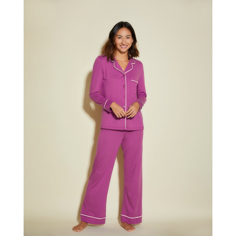 Pigiama Petite Con Top A Maniche Lunghe E Pantaloni Cape Fuchsia/Fiore PS