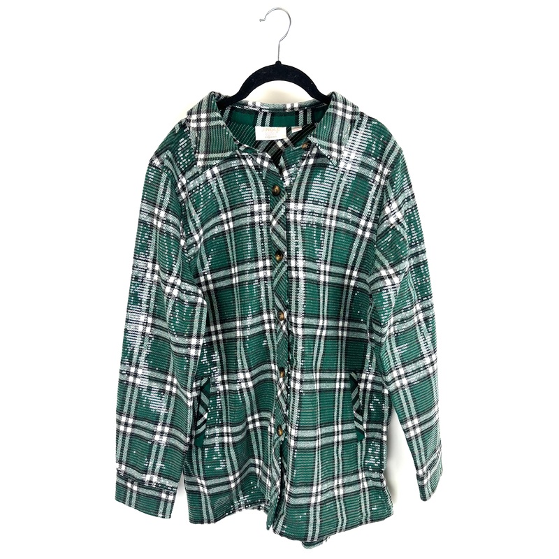 Sequin Patterned Shirt Jacket – Size 6/8