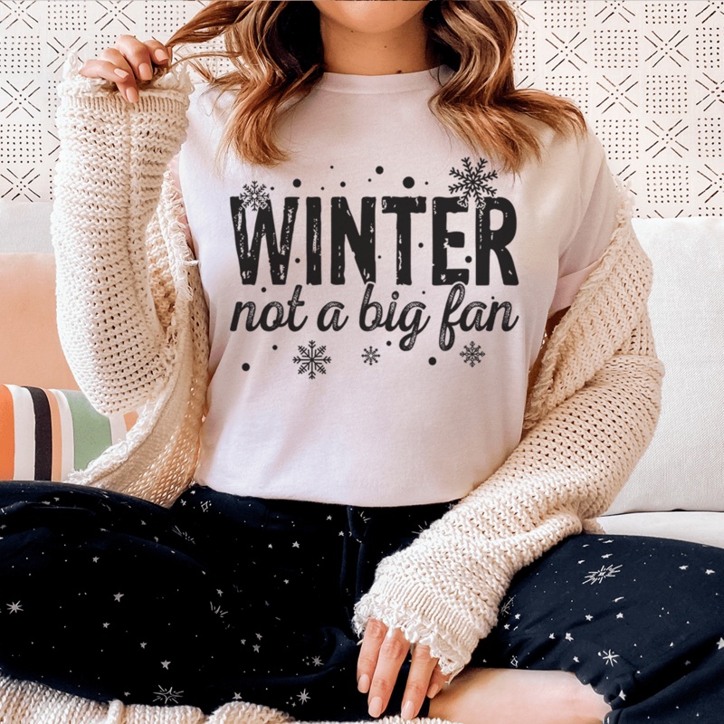 Winter Not A Big Fan Tee Pink S