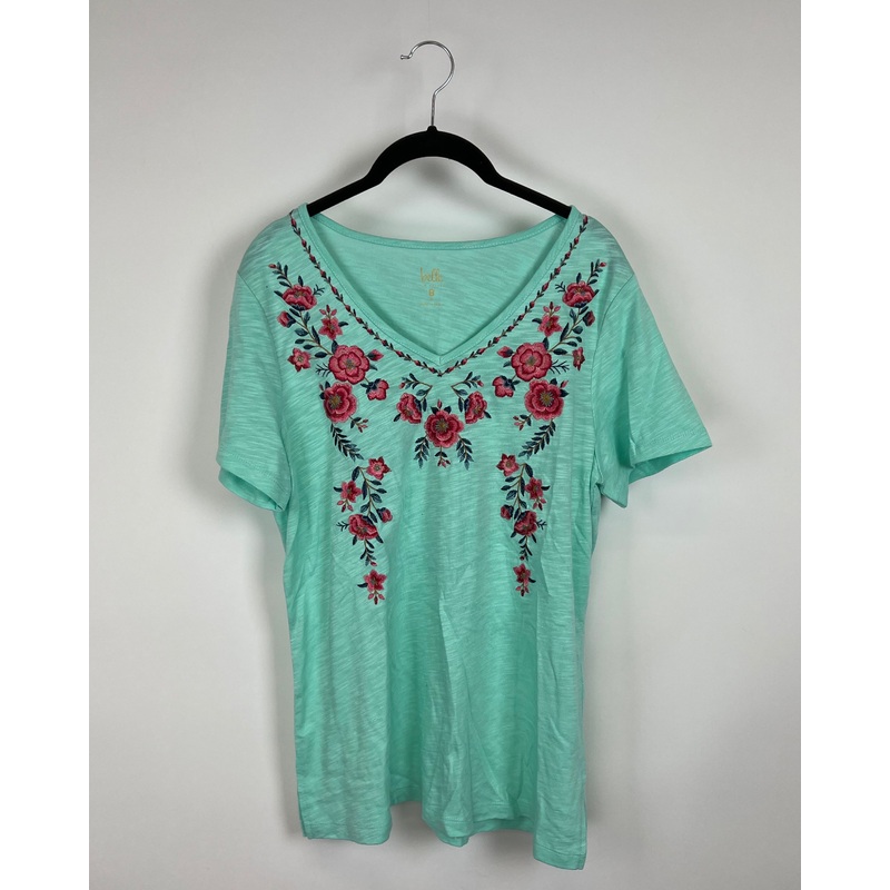 Mint Green Floral Top – Small/Medium