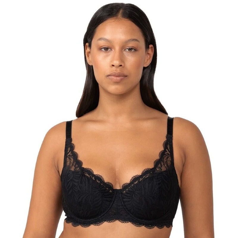 Triumph Essential Lace Underwire Half-Cup Padded Balconette Bra – Black 34C