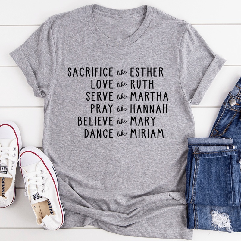 Women of the Bible Tee Athletic Heather S