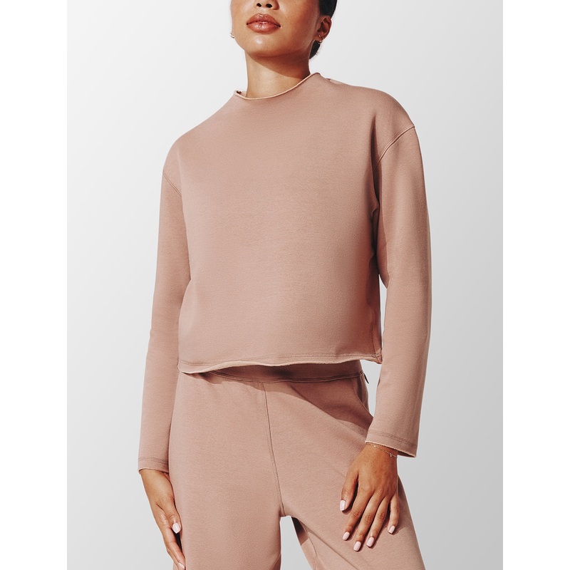Cuddle Fleece Reversible Lounge Top taupe XS