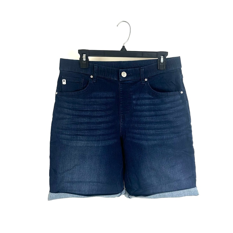 Dark Indigo Elastic Waistband Jean Shorts – Size 12