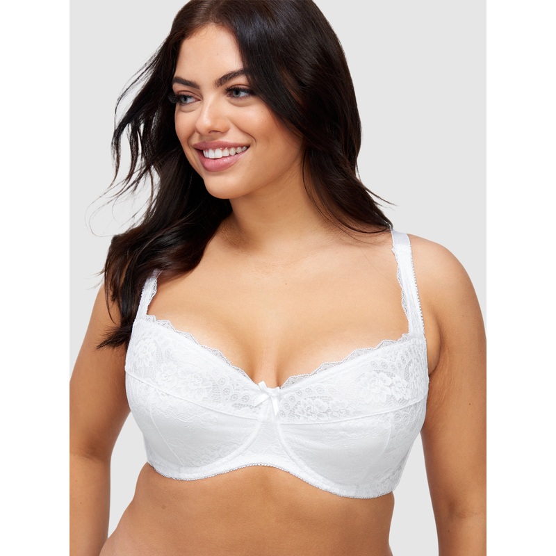 Voluptuous Full Figure Push Up Bra White 34 D