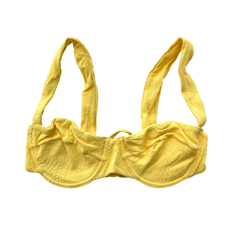 Yellow Embossed Underwire Bikini Top – XL and XXL Extra Large