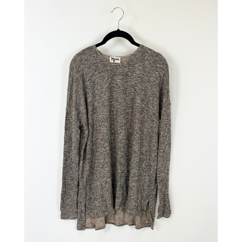 Beige And Black Metallic Sweater – Small