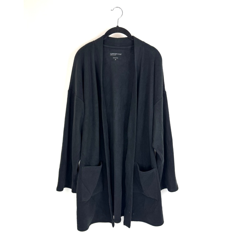 Black Fleece Draped Cardigan – Size 10/12