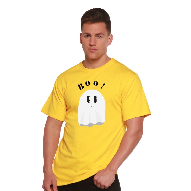 Boo Men’s Bamboo Viscose/Organic Cotton Short Sleeve Graphic T-Shirt Medium Black