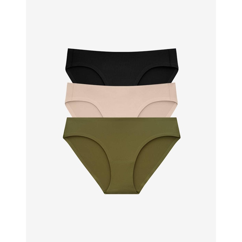 ComfortStretch Bikini 3 Pack Box black-taupe-moss XS
