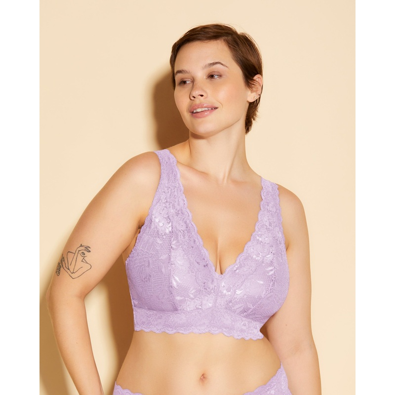 Super Curvy Plungie Longline Bralette Icy Violet XS
